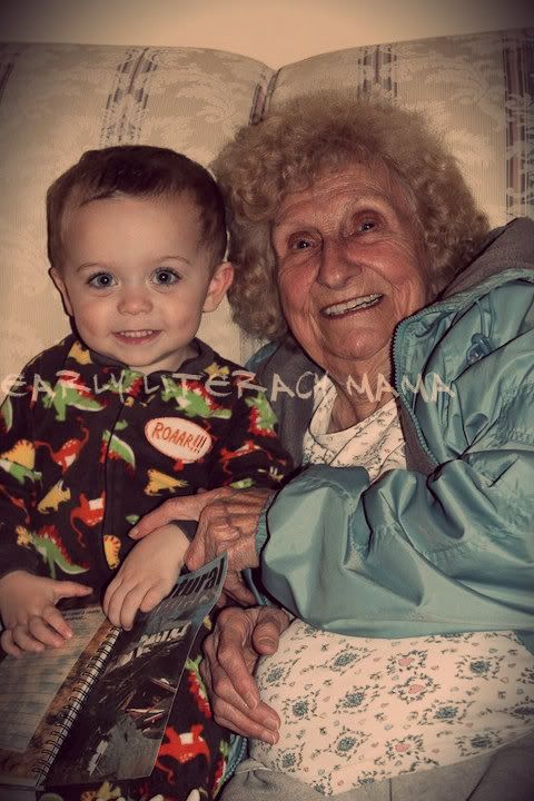 Little Man and Great Grandma April 2012