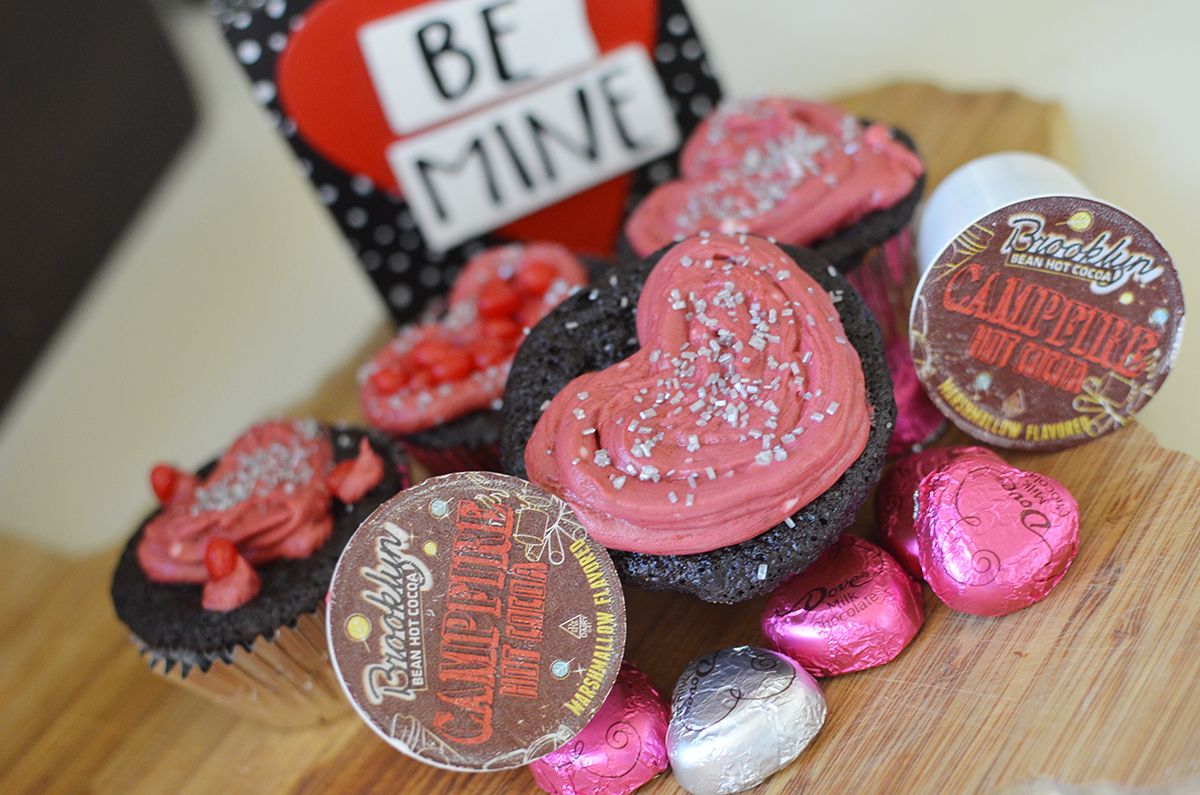 Double Chocolate Valentine Cupcakes