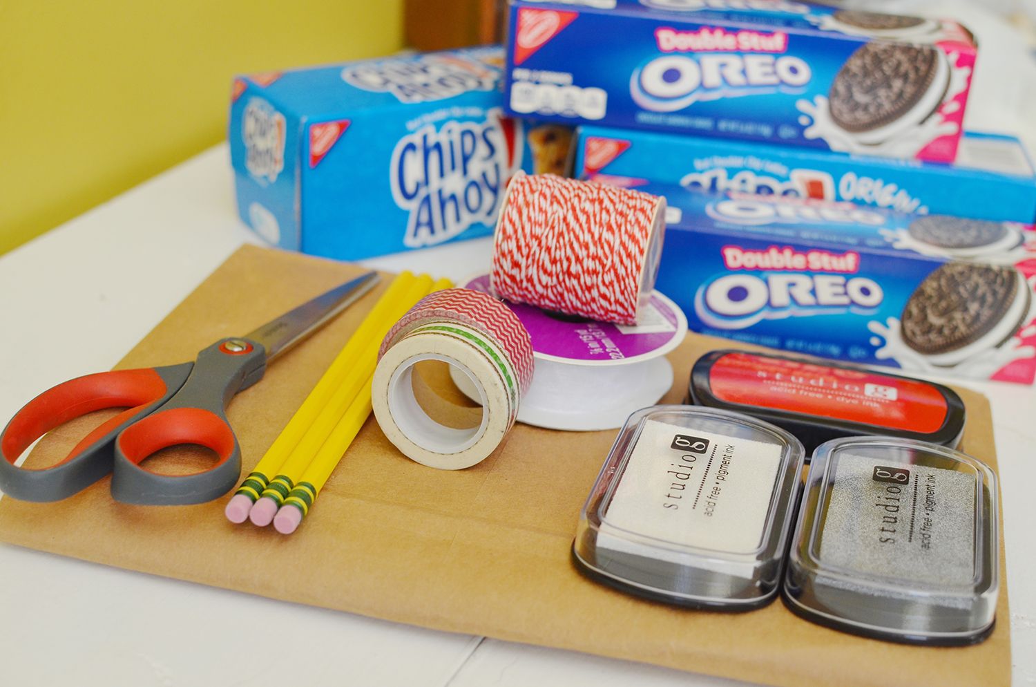 Supplies for creating your own wrapping paper. #shop