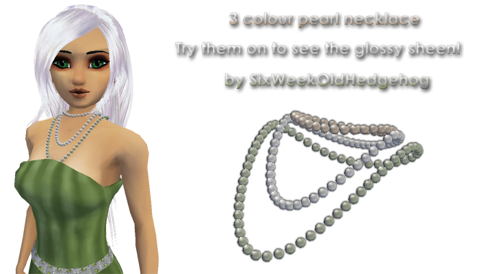 3 colour pearl necklace by SixWeekOldHedgehog