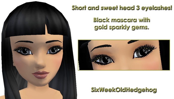 gold sparkly head 3 lashes