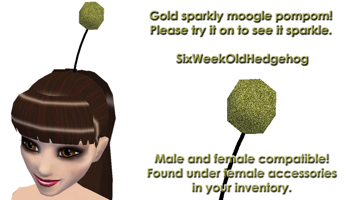 gold sparkly moogle pompom