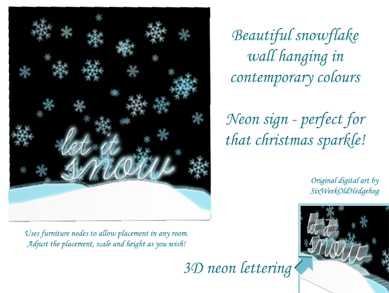 Let it snow 3D wall hanging
