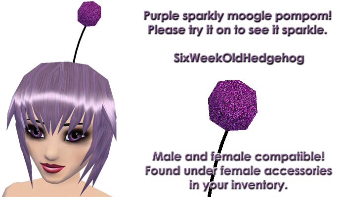 purple sparkly moogle pompom