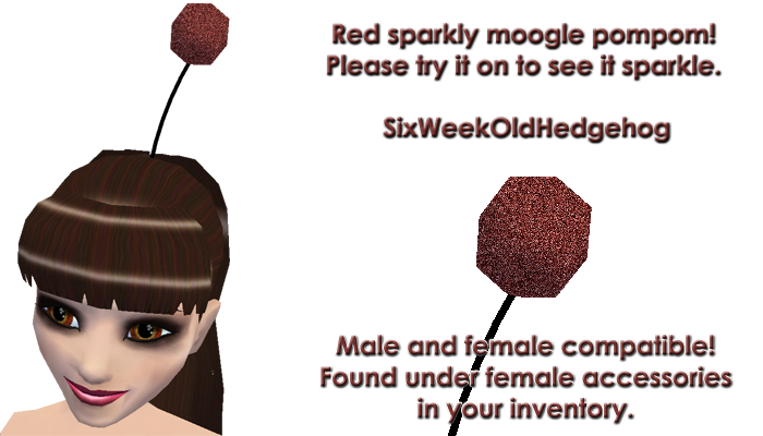 red sparkly moogle pompom