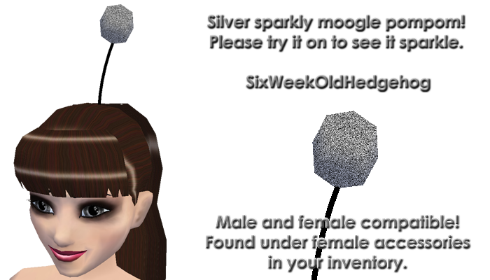 silver sparkly moogle pompom