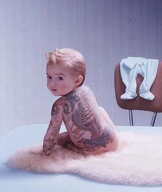 Baby Angel Tattoos Funny Picture - Tattooed Baby - Funtoosh.com 