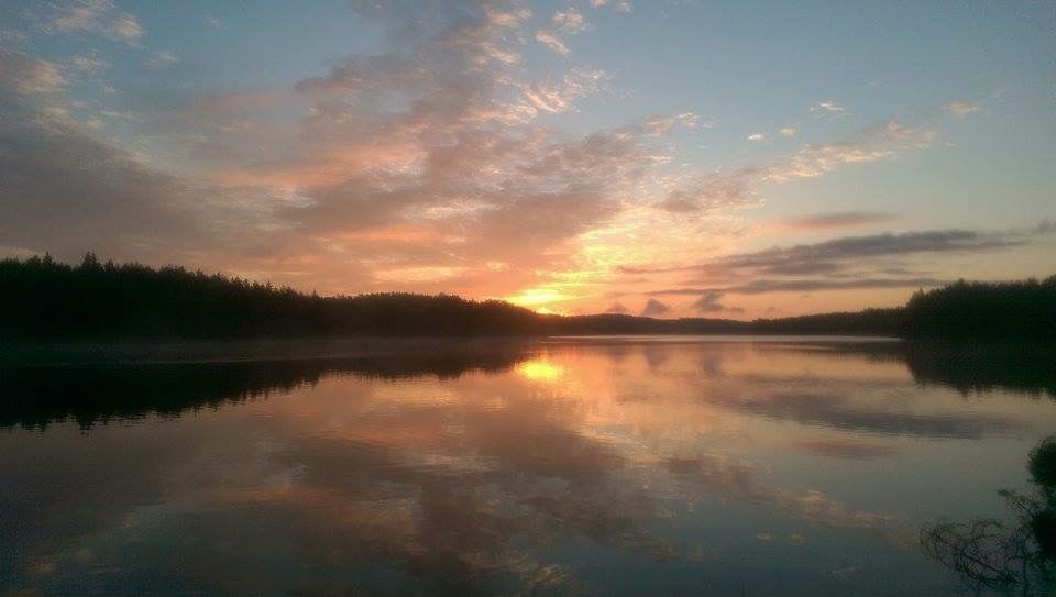 sun rise over lake saimaa