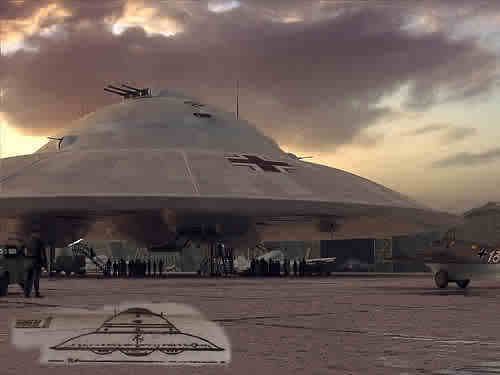 Will travel in their Nazi UFO flying machines made during WWII in Germany