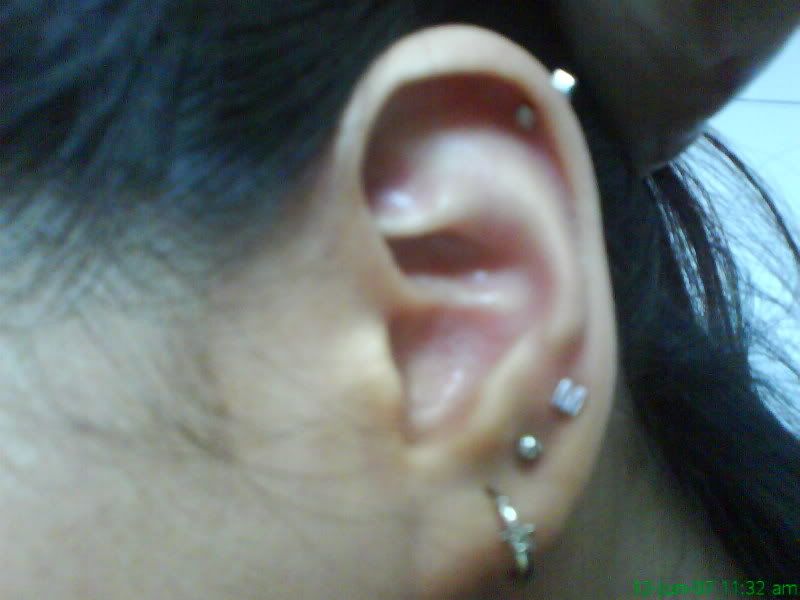 4 ear piercings on my left ear