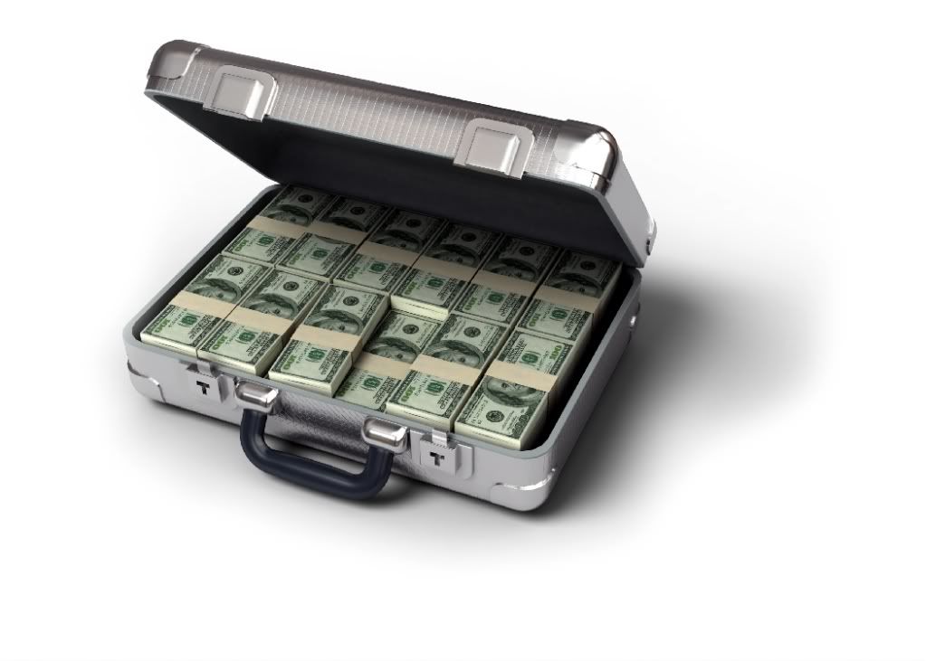briefcase full of money. Dirty energy interests have