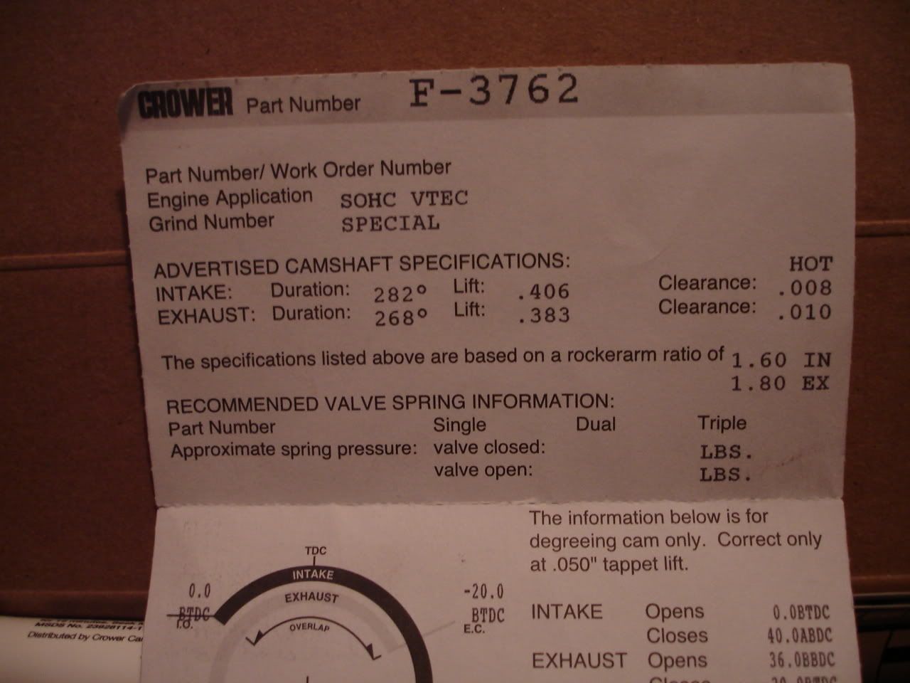 Crower Stage 2 real? cam card inside