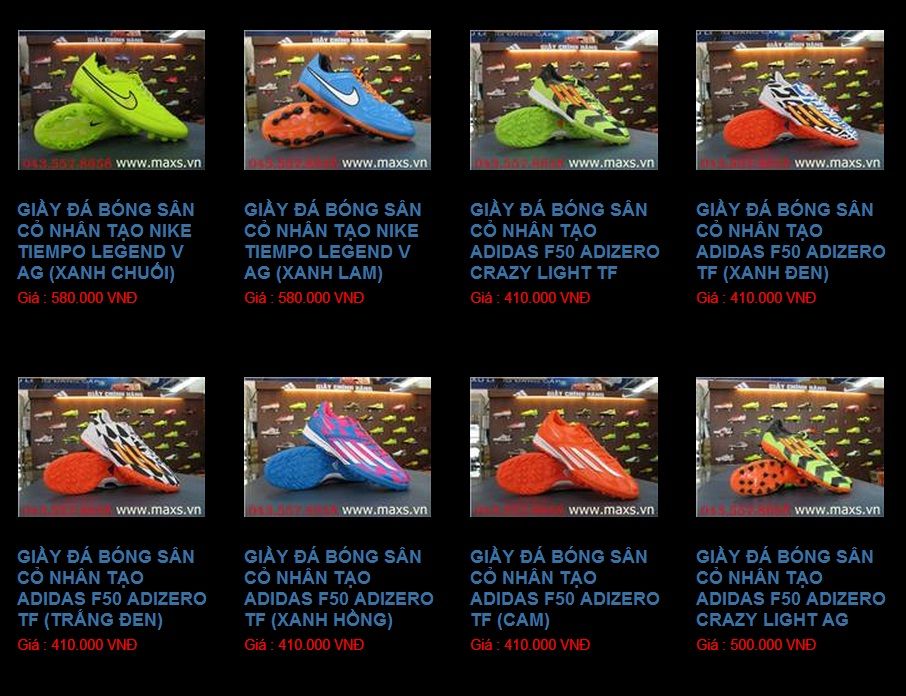 Maxs Sport Chuyên giầy bóng đá sân cỏ nhân tạo nike, adidas bền đẹp, giá tốt cho ace - 1