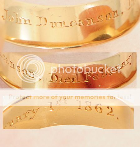  Gold Agate Enamel Mourning Ring John Duncanson N or 6 3 4 1862
