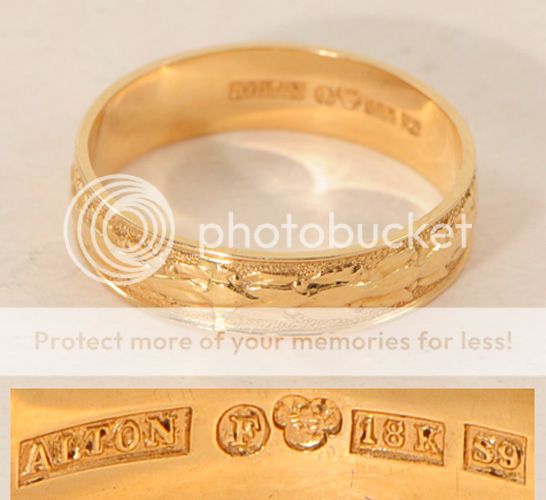 An engraved mans wedding ring made in 18 carat gold 