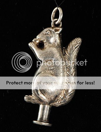 Art Deco Vintage Silver Squirrel Pendant or Novelty 1923  