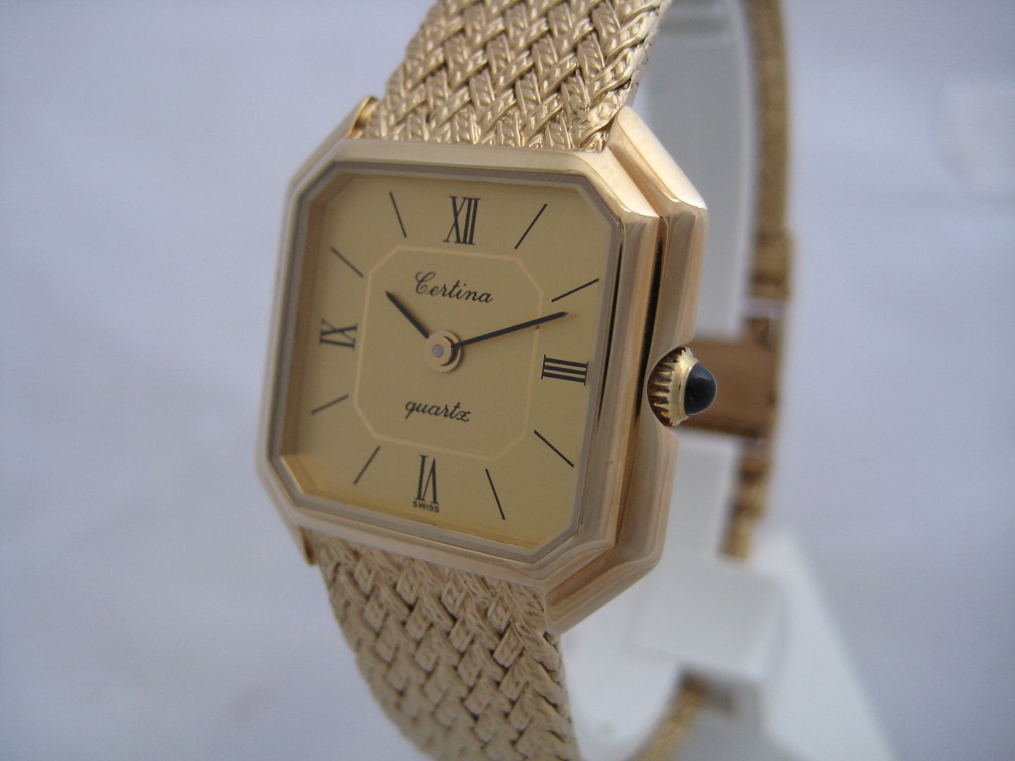 NOS NEW QUARTZ SWISS ELEGANT GOLD PLATED CERTINA WOMEN'S WATCH 1980'S ...