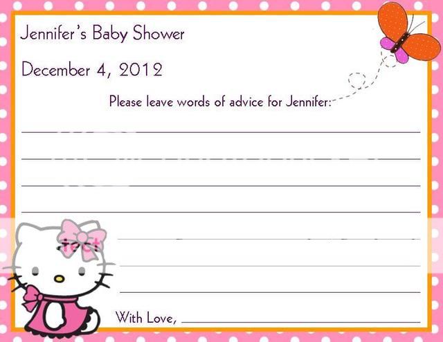 24 Hello Kitty Baby Shower Advice Cards  