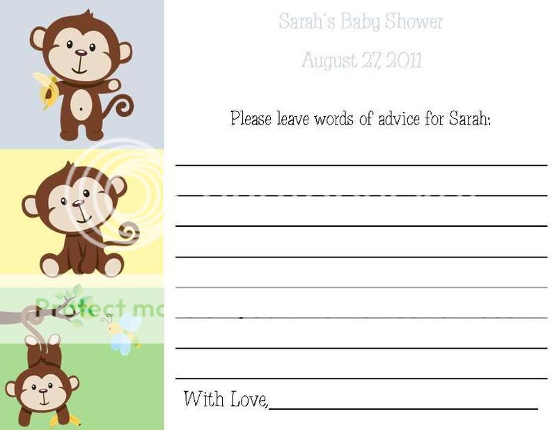 24 Sweet Little Monkey Baby Shower Advice Cards  